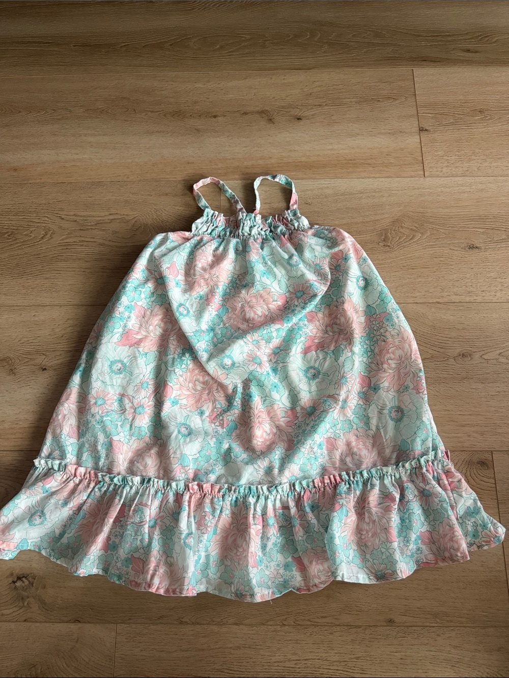 Catherine Malandrino Girls' Floral Sundress in Mint & Pink size 8 years